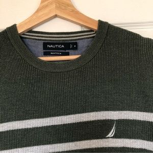 Nautica Navtech Sweater in Olive and grey